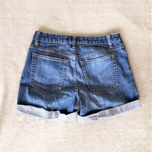 Boston Proper Distressed Cuffed Jean Shorts - Picture 3 of 3
